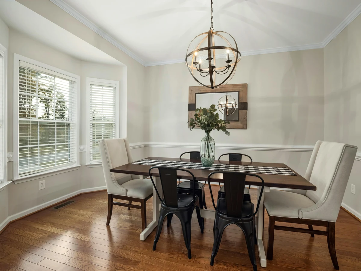 Neutral dining room painting in Exeter period property