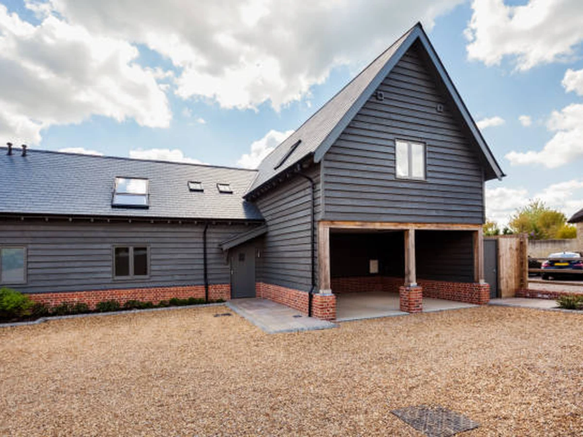 Exterior painting in Newton Poppleford, converted barn style rural Devon property painted finish