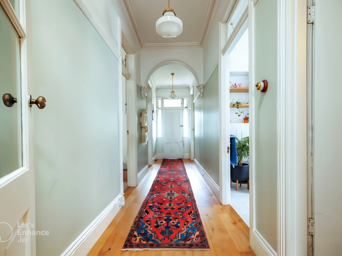 Period hallway painting in Exeter - Edwardian hallway sage green finish