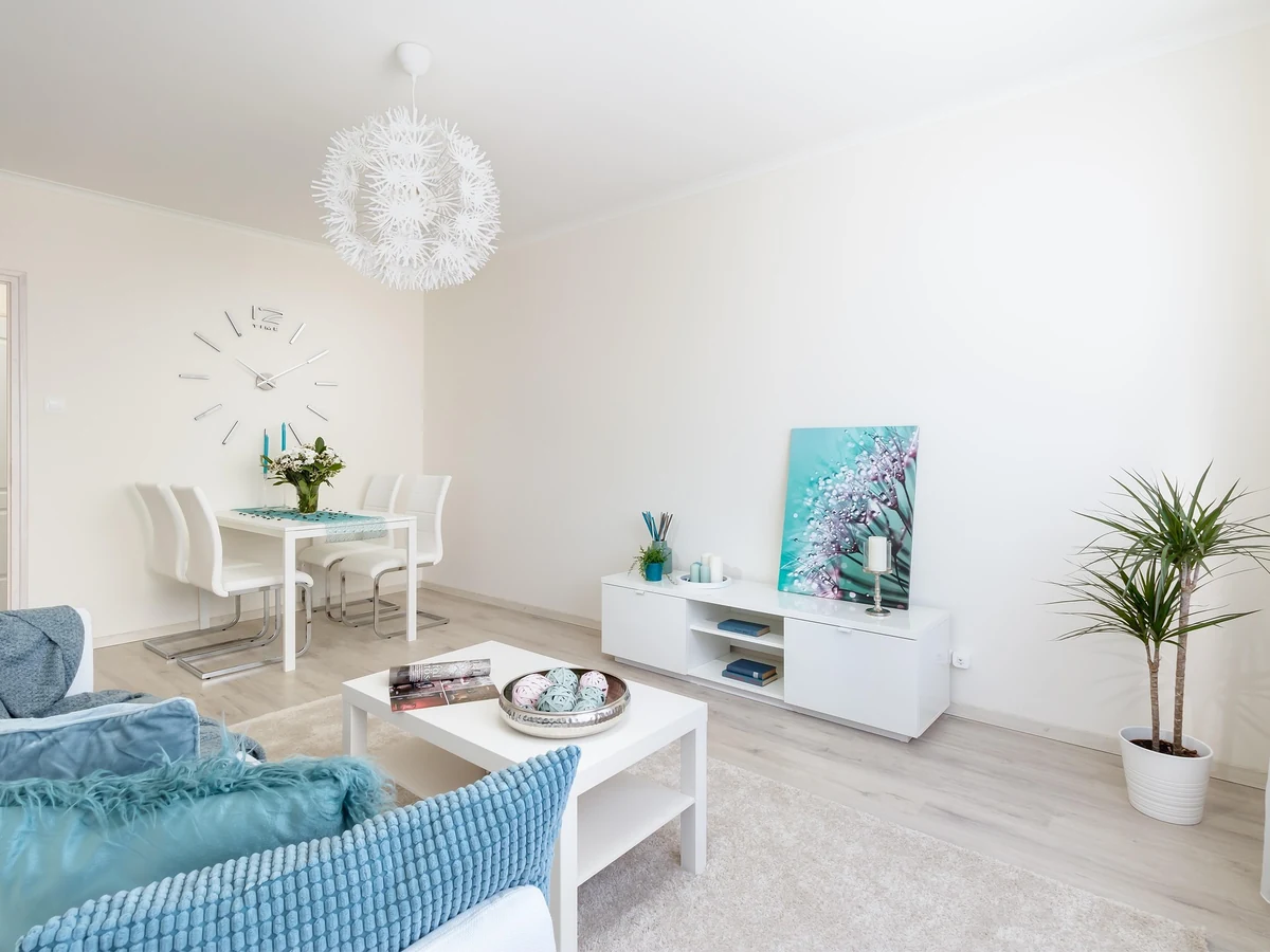 Interior painting in Sidmouth, airy white living room painted by Exeter Decorators