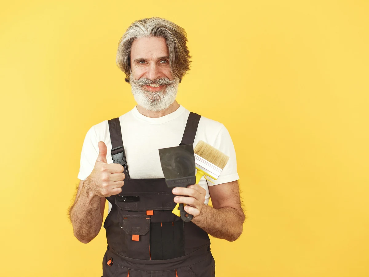 painting-decorating-older-man-overalls-exeter-decorators Painters and decorators in Topsham, Exeter Decorators professional painter in overalls ready for work